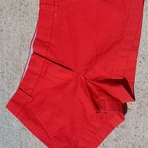 J crew 4 pocket red  cotton chino shorts.